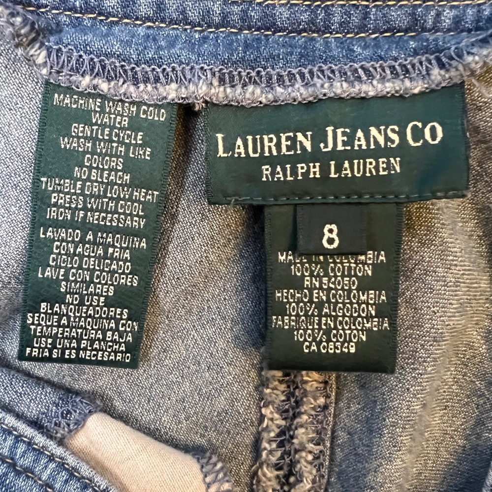 Lauren Jeans Co. Ralph Lauren Vintage Women Denim Fit/ Flare Jean Skirt Size 8 - Picture 5 of 6
